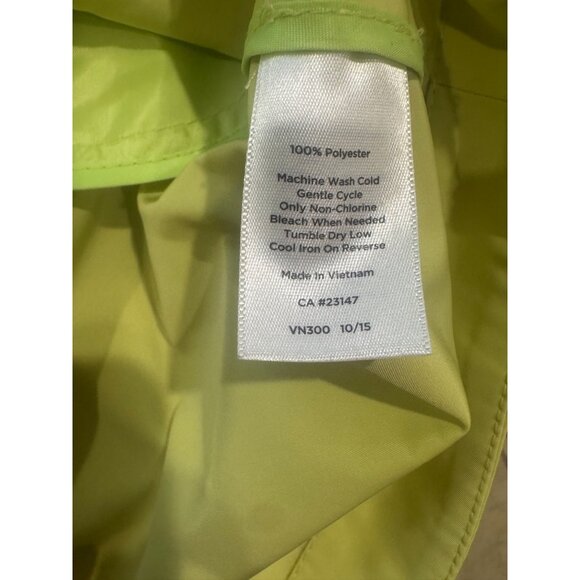 Talbots Womens Yellow Lime Greem Raincoat Jacket M Water-Resistant Lightweight - Picture 8 of 12